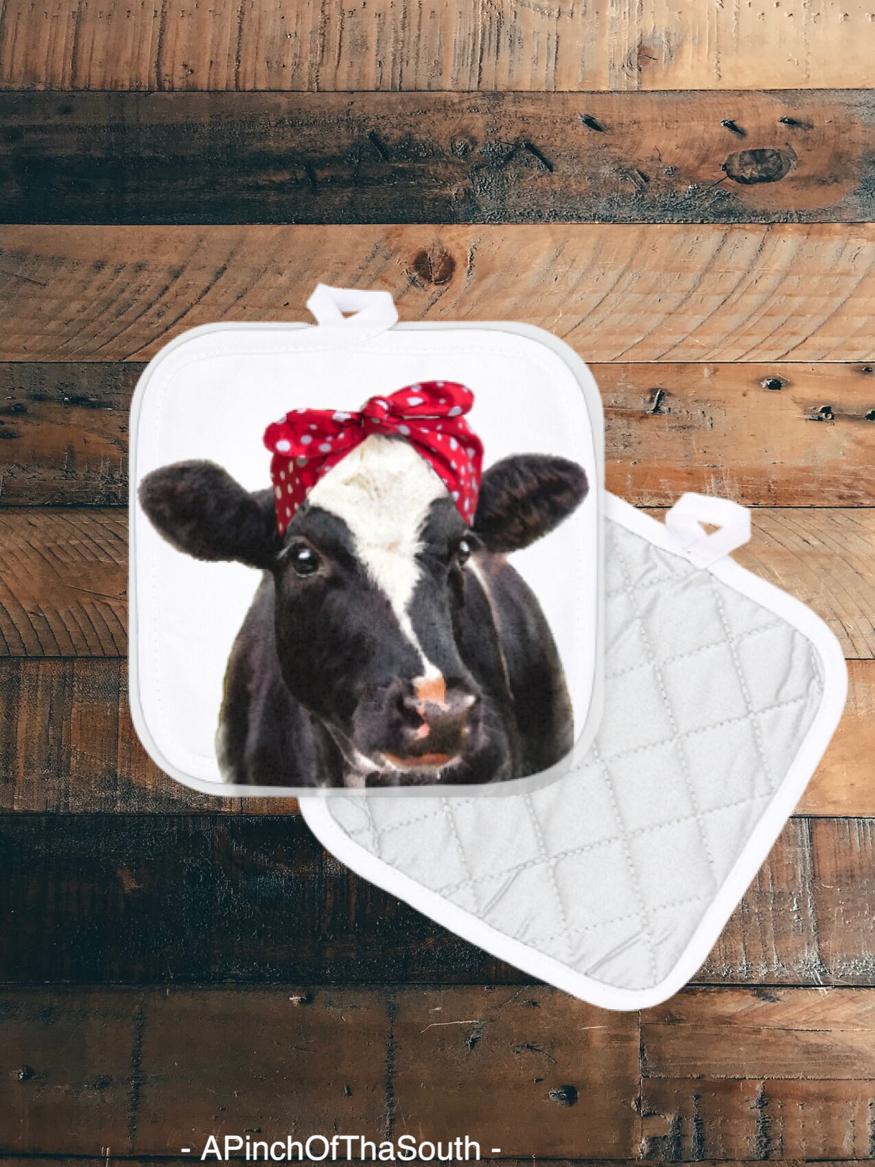 Pot holder cow print pot holders potholders kitchen Etsy