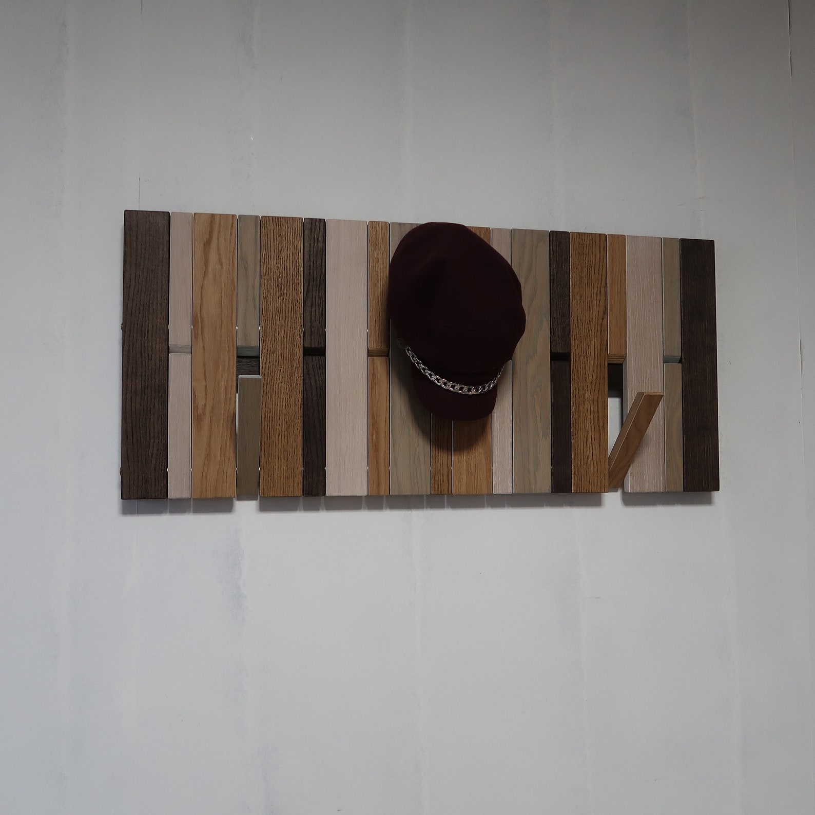 WallMounted Organizer. Veneered plywood with oak. Colored Etsy