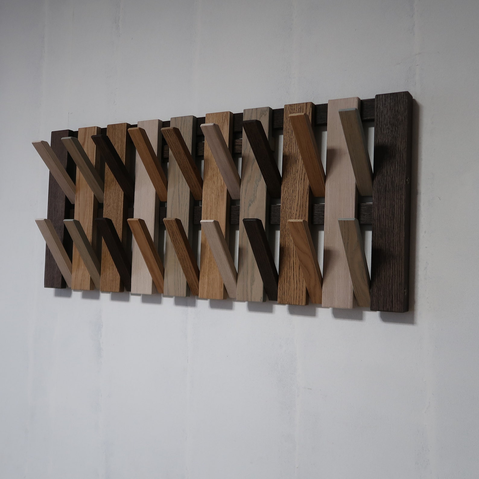WallMounted Organizer. Veneered plywood with oak. Colored Etsy