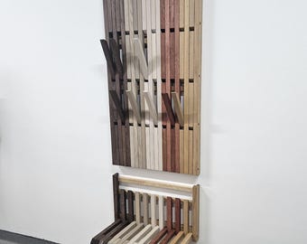 Wall mounted organizer + Hallway bench transformer.Natural coloredOAK