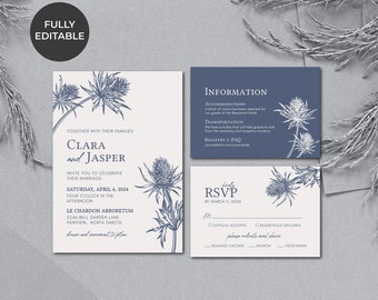 THISTLE | Wedding Invitation Suite Template, Modern, Editable, Printable, DIY Invitation