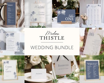 THISTLE | Wedding Template Bundle: Editable Ceremony & Reception Stationery (Editable, Printable)