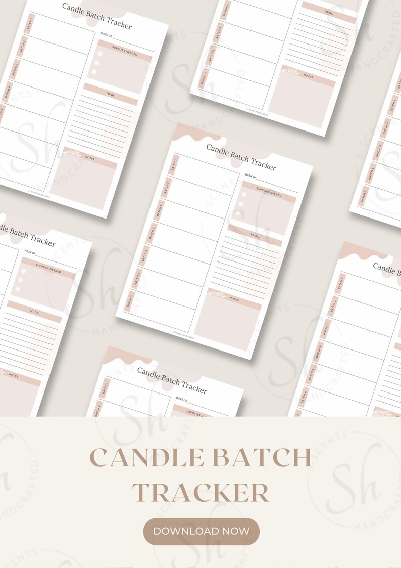 Digital Candle Batch Tracker | Printable Candle Making Log | Candle Business Planner | 7 Batch ...