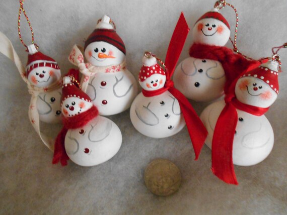 Cute little mini gourd Snowmen Ornaments. Only 5 Left. | Etsy