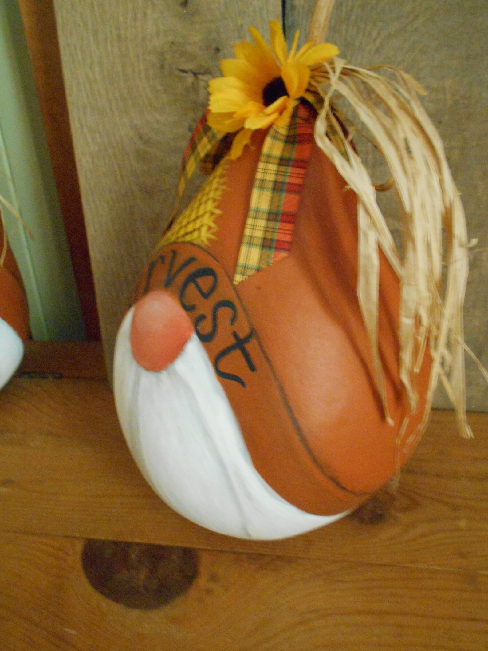 Gourd Fall Harvest gnome Hand painted. | Etsy