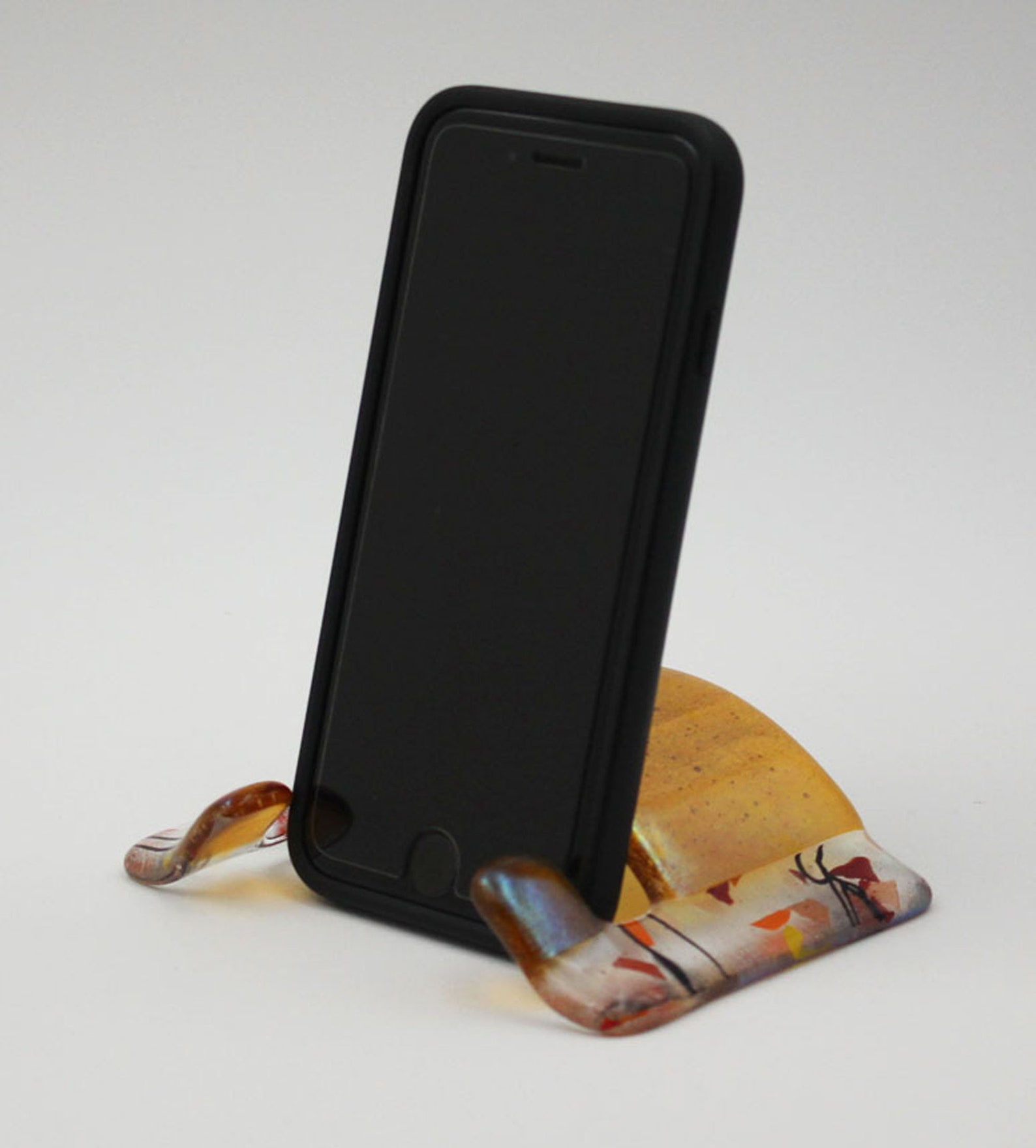 Phone Holder Fused Glass Elegant Stand Amber & Fall Etsy UK