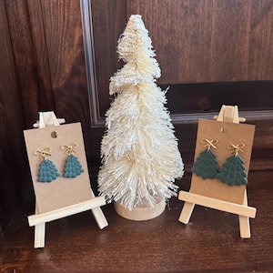 Christmas Tree Clay Earrings