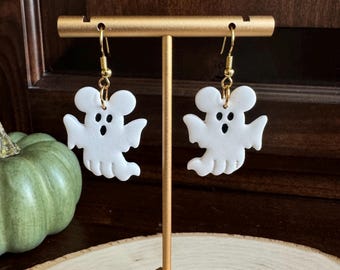 Mickey Ghost Halloween Clay Earrings