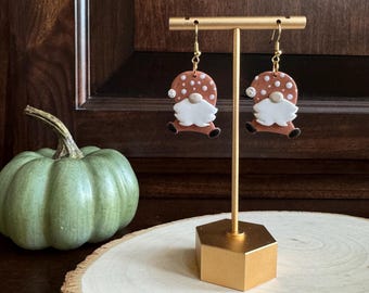 秋のノーム ハロウィン 粘土イヤリング