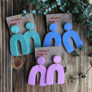 Round Arch Clay Statement Earrings