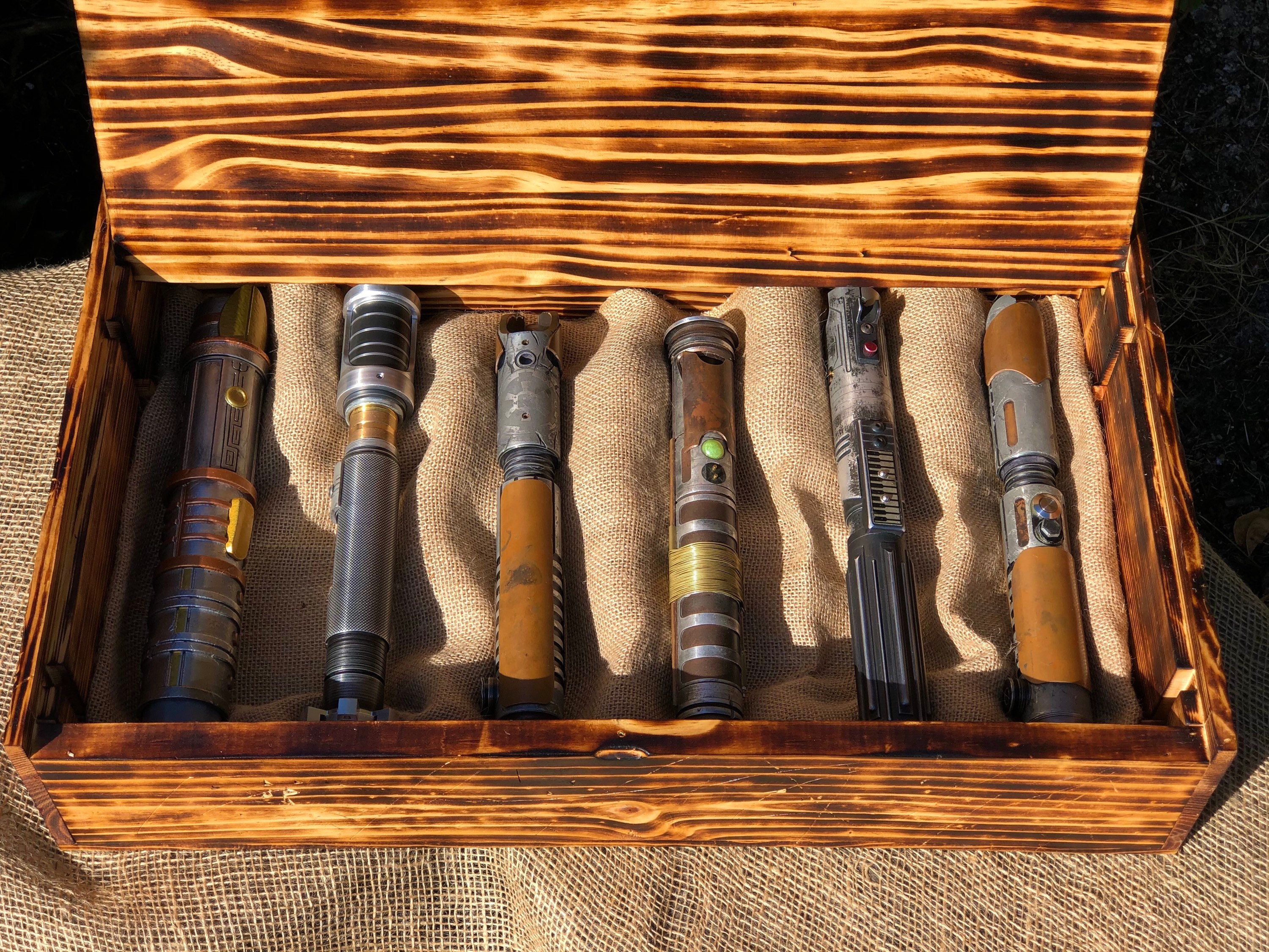 Star Wars Battle damaged lightsaber display box 6x Etsy