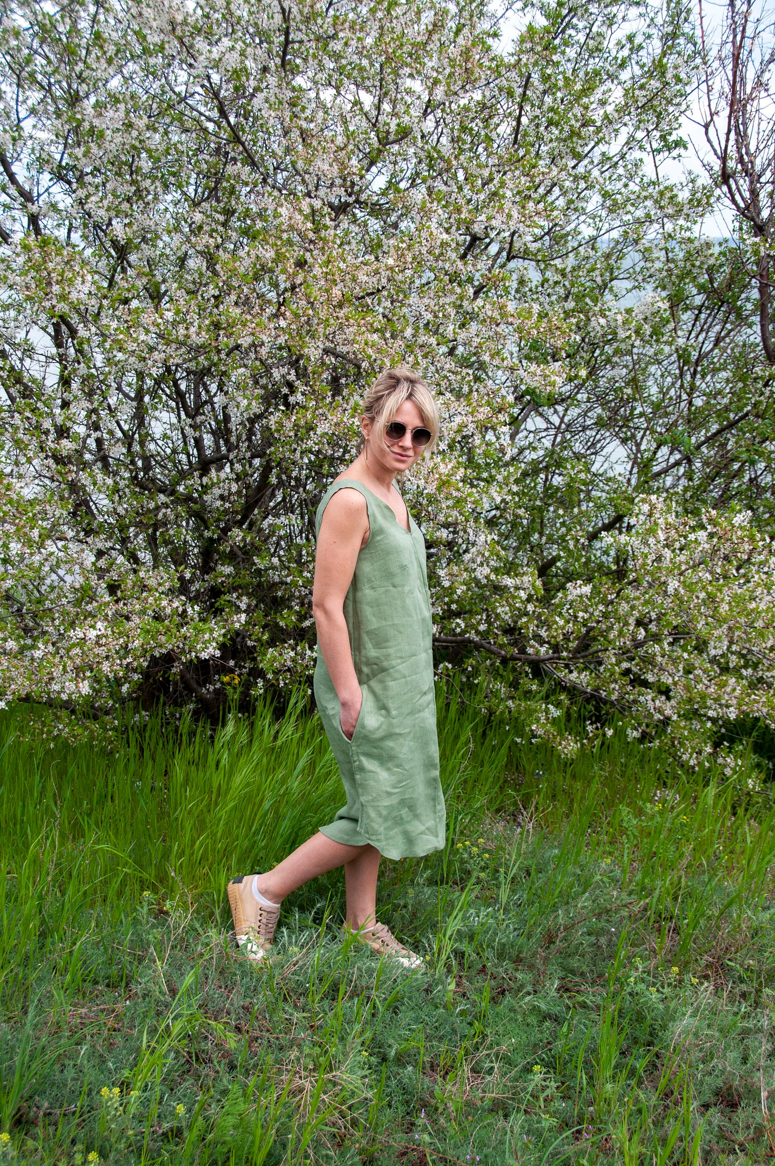 Sleeveless linen dress summer linen dress linen tee shirt Etsy