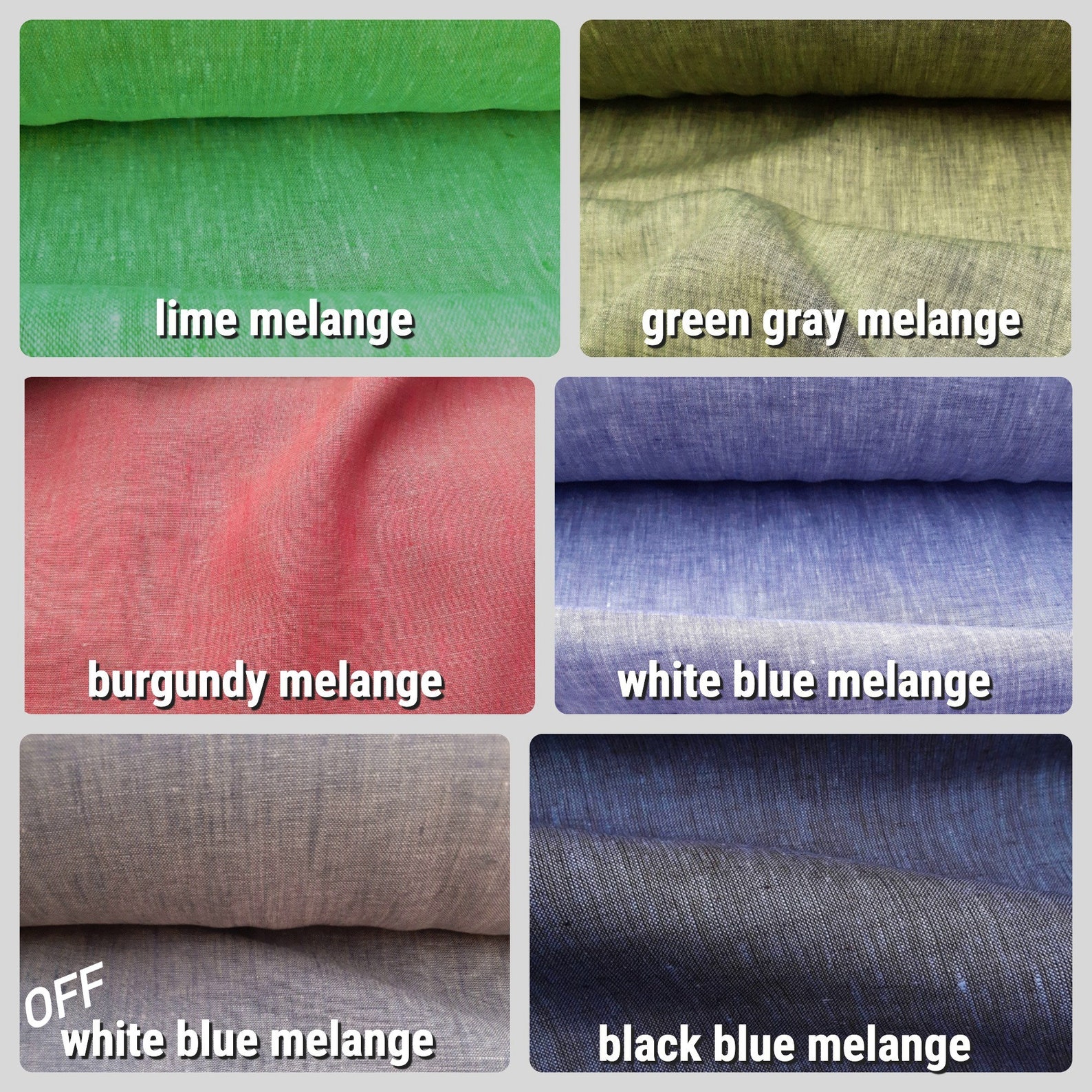 Melange Pure Linen Fabric/ by yard/ by meter/ linen napkins / Etsy