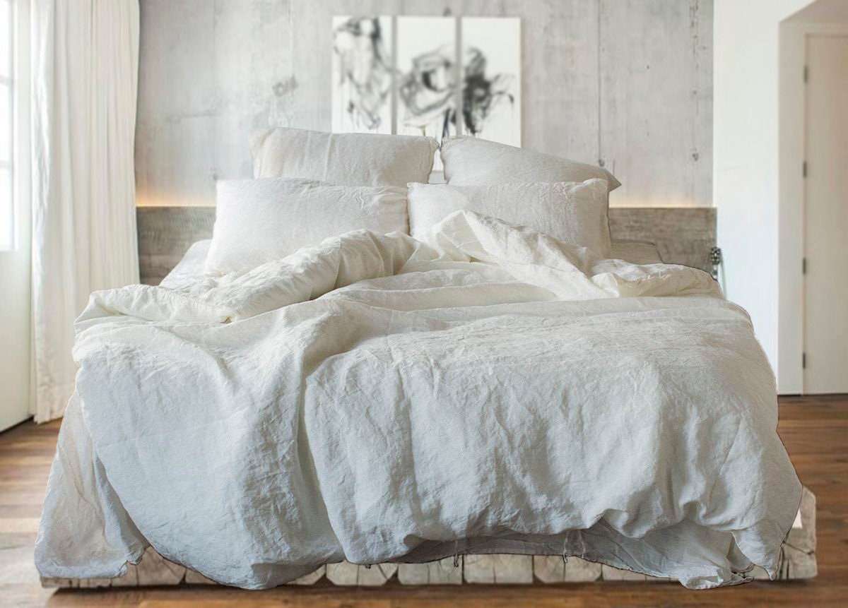 Linen duvet cover queen White duvet cover queen King twin Etsy
