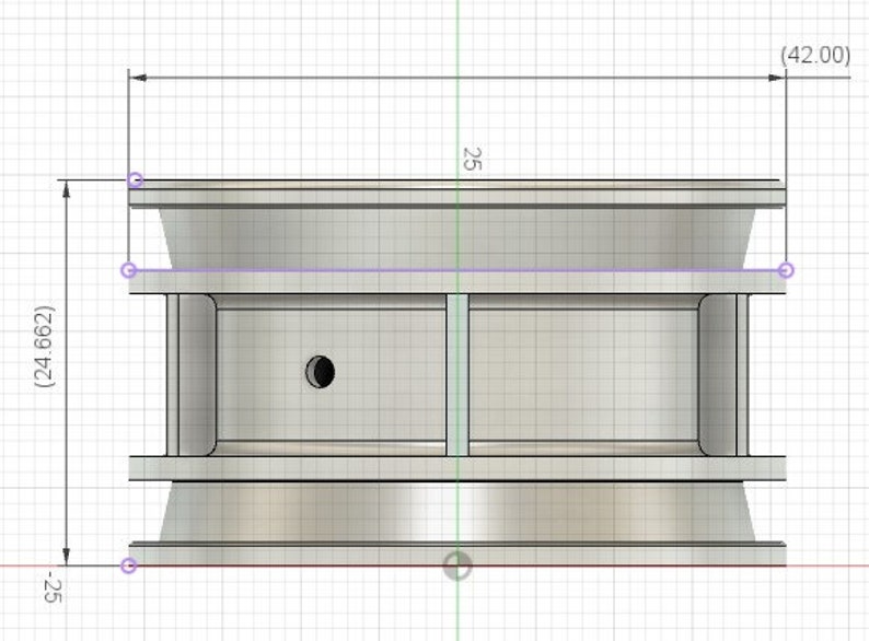 May include: A silver metal object with a round top and a rectangular middle section. The object is 42 inches wide and 24.662 inches tall. The top and bottom of the object are rounded.
