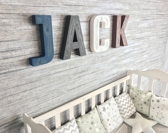 Baby Name and Girls Bedroom D/écor Wooden Hanging Wall Letters /& White Decorative Wall Letter for Childrens Nursery Babys Room