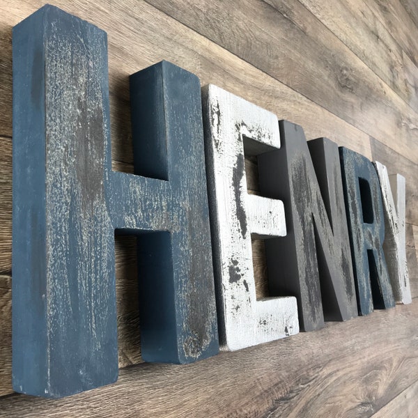 Wall Letters for Nursery Distressed Large Custom Name Sign Wall Decor