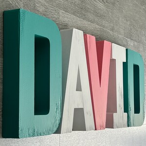 Wall Letters, Nursery Name Sign, Baby Name Sign, Nursery Decor, Crib Sign, Destress Letters