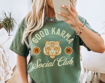 90s Preppy Graphic Tee, Good Karma Social Club, Comfort Colors