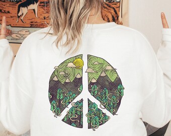 Planet Over Profit Sweatshirt, Retro Hiking Graphic Pullover