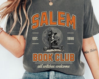 Salem Book Club T-Shirt: Bookish Witch Graphic Tee, Spooky Season