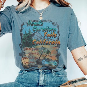 90s Country Music  Heads Carolina Tails California, Carolina Shirt, California Shirt, Country Music, 90s Aesthetic Summer Travel T-shirt