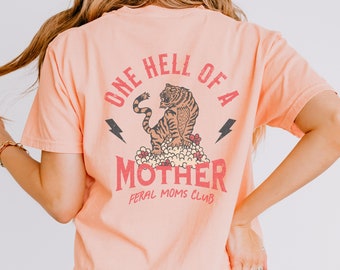 One Hell Of A Mother Cropped Tee - Trendy Mom Graphic Comfort Colors T-Shirt