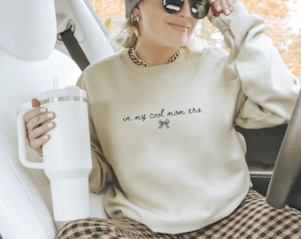 In My Mom Era Embroidered Sweatshirt | Checkered Bow Crewneck