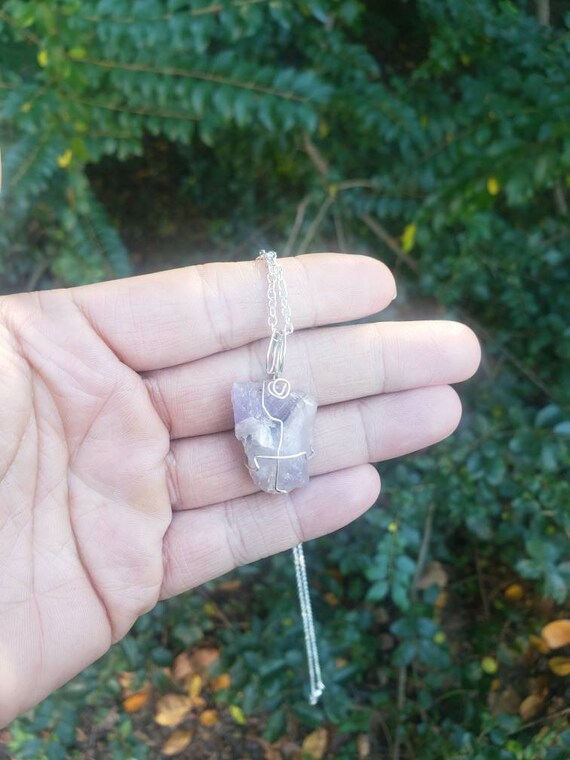 Auralite-23 Wire Wrapped Necklace Raw 