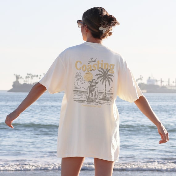 Coastal Cowgirl Beachy Shirt Summer Trendy Clothing Women Summer Vibes Vintage Beach Tshirt Cover up Oversized Tee Coconut Girl Aesthetic Etsy