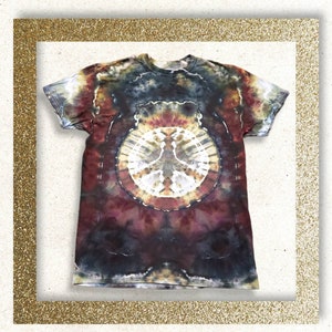 Geode Peace Sign Tie Dye Shirt, Adult Medium Hand Dyed Ice Dyed Tie Dye Geodes, Earth Tones Hippie Boho Aesthetic, Tie Dye Peace T Shirt