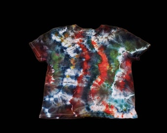 Womens Tie Dye Geode Boyfriend Tee, Cropped Festival Top