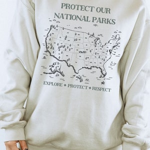 National Parks Map Crewneck Sweatshirt: Retro Camping Clothes image 10