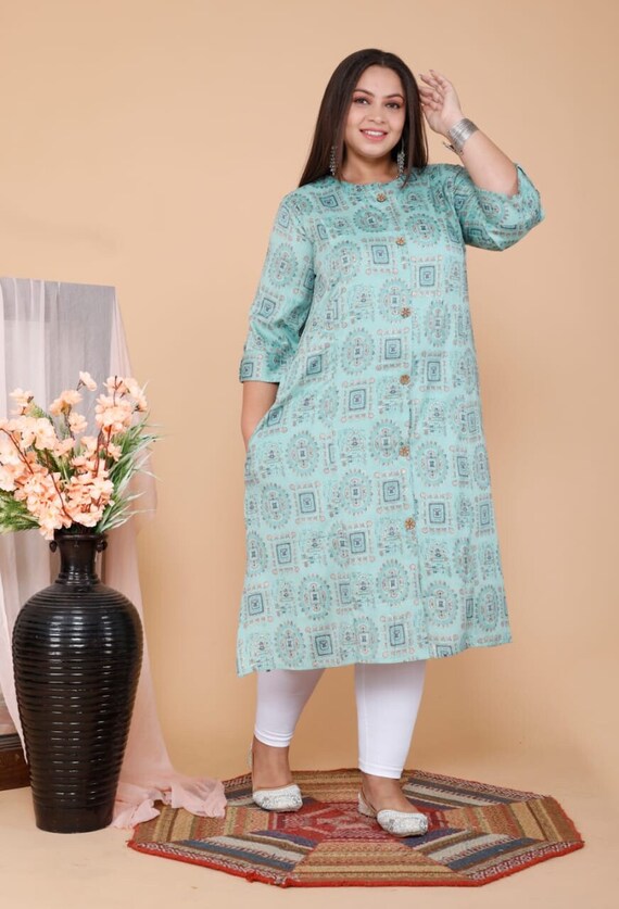 Global Local Millennia Rayon Jacquard Vibrant Kurtis With Slant Pocket