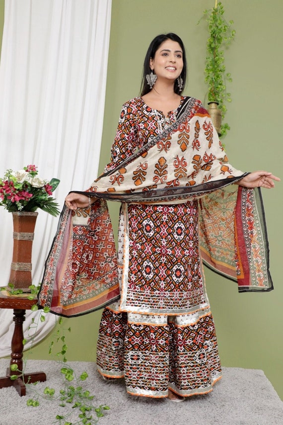 Buy Jaipur Kurti Brown Printed Kurta Pant Set With Dupatta for Women Online  @ Tata CLiQ