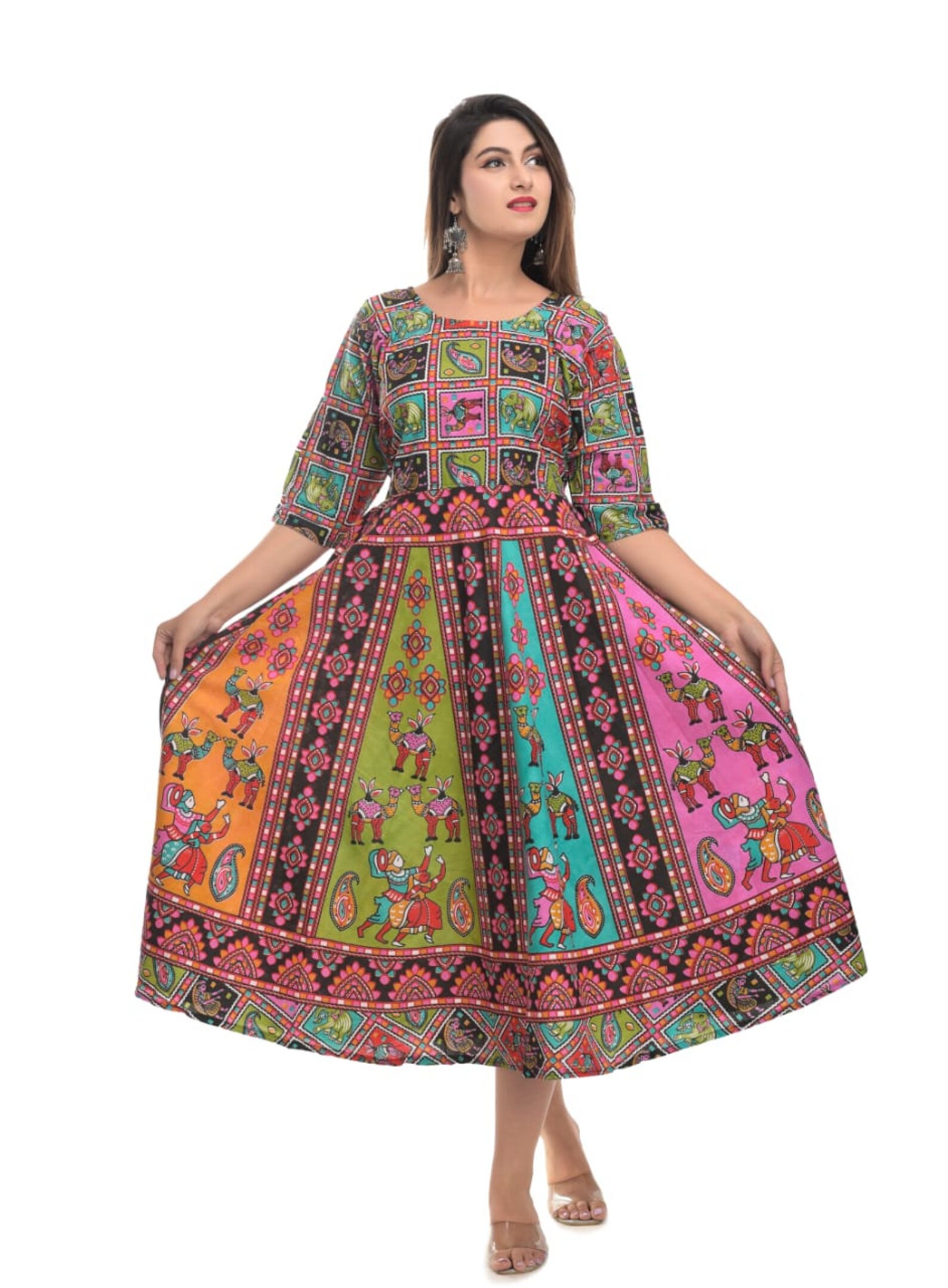 Indian Women Dress Maxi Long Bohemian Handmade Hippie Cotton | Etsy