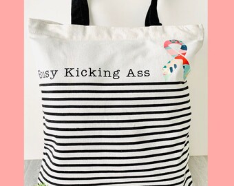 Tote Bag Kick Names Take Ass Pink Shopping Bag