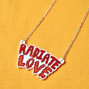 Radiate Love necklace | bold fun acrylic statement jewellery word necklaces