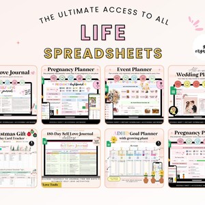 Entire Shop Access Spreadsheet Planner Bundle | Productivity Google Sheets Mega Bundle | Business, Life, Teacher Finance Planner Tracker image 3