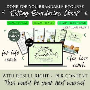 Setting Boundaries Done For You Ebook, Healthy Boundary PLR Workbook,Ebook Boundary for Life Coach, Counselling tools, Relationship Coaching