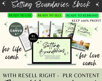Setting Boundaries Done For You Ebook, Healthy Boundary PLR Workbook,Ebook Boundary for Life Coach, Counselling tools, Relationship Coaching