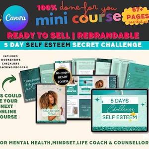 Done for You | Self Esteem Workbook Life Coaching Tools| Brandable ...