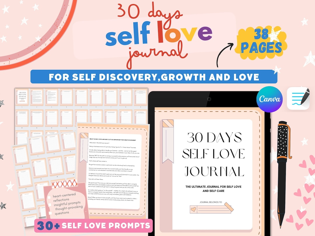 Self Love Journal Printable | 30 Day Self Love Journal Prompts| Self ...