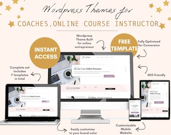 Wordpress Theme for Coaches,Online Course creators Beautiful Fully Customize Responsive website design Elementor Thrive Architect eCommerce