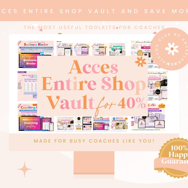 Entire Shop Access | All Brandable Coaching Program and Course, Canva Templates ,Trello Board, Spreadsheet-Limited Time Offer! For coaches,