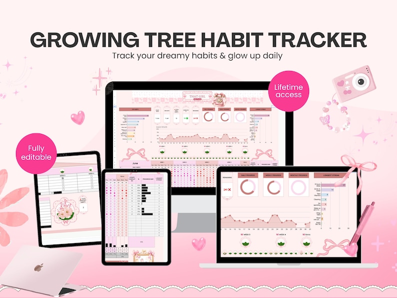 Habit Tracker Spreadsheet, Daily Routine to Do & Goal Planner for ...