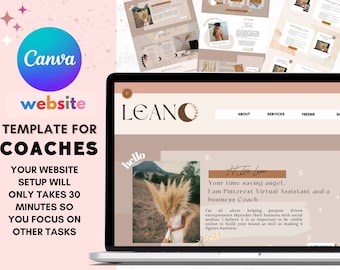 Website Theme Canva for Coaches,Online Course creators Beautiful Fully Customize Responsive website design