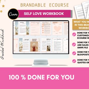 Self Love Workbook Canva Template Brandable Ecourse |doneforyou ...