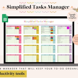 ADHD To-Do List | Google Sheets Tasks Manager Spreadsheet | Get Things Done | Task Tracker,To-Do List Planner, Task List Template ADHD brain