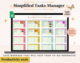 ADHD To-Do List | Google Sheets Tasks Manager Spreadsheet | Get Things Done | Task Tracker,To-Do List Planner, Task List Template ADHD brain
